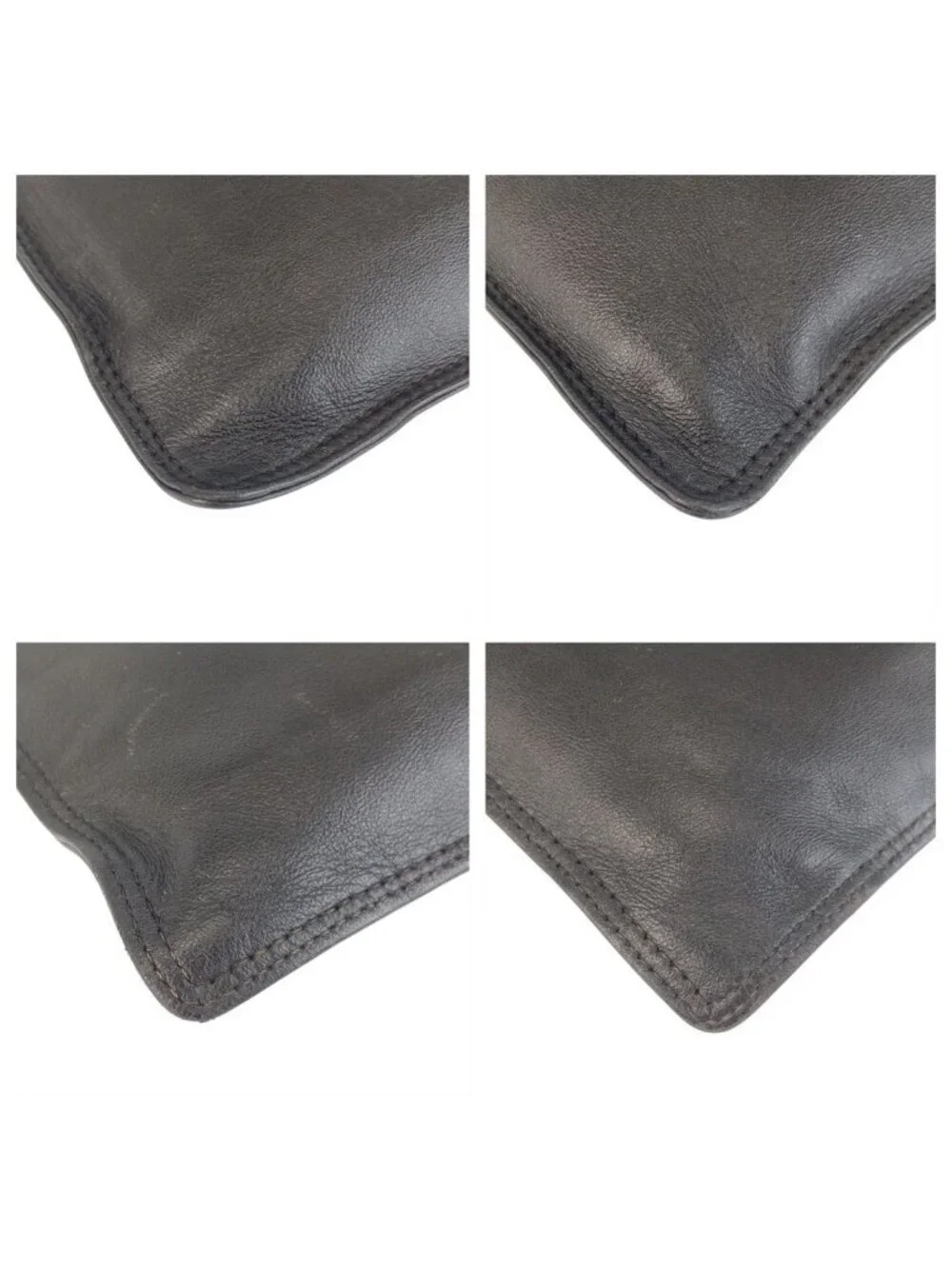 Chanel Vintage Black Gold Leather Shoulder Bag Pochette - Picture 3 of 9